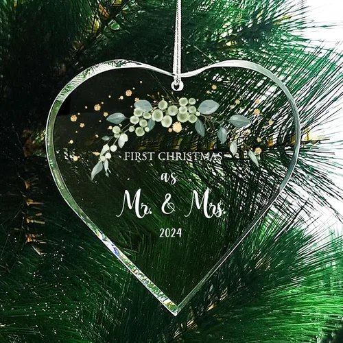 Miniatura 3 de Regalos de boda para parejas, adornos de Navidad para colgar en el árbol, decoración para recién casados, Navidad, 2023, nuestra primera Navidad