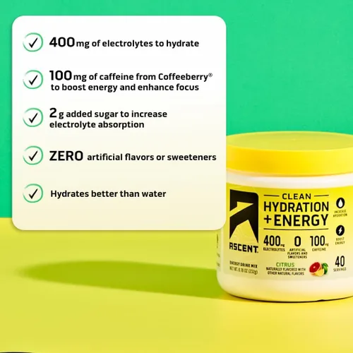 Miniatura 2 de Ascent Hidratación de Cítricos Plus Energía, 8.17 OZ