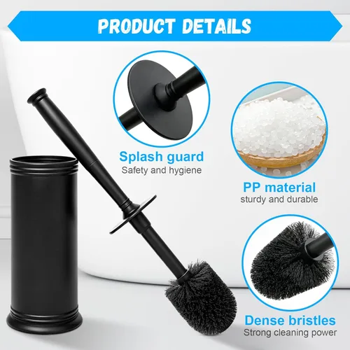 Miniatura 5 de AONEZ Plastic Toilet Brush, Toilet Brush and Holder Set with Long Handle, Covered Holder and Hard Bristles, Toilet Cleaner Brush for Bathroom and