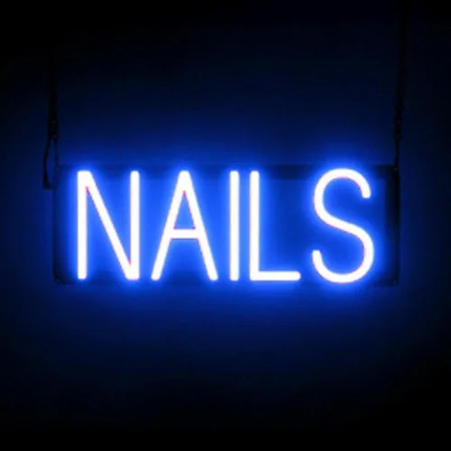 Miniatura 28 de SpellBrite MANI-PEDIS - Letrero para salones de manicura Letreros relacionados con salones de uñas con aspecto de neón, luz LED roja 33.4 x 6.3