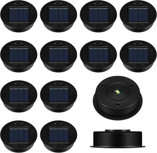 Miniatura 8 de Jeyiour Juego de 12 tapas de repuesto para luz solar, piezas de repuesto para luz solar, panel LED impermeable, tapa de linterna para exterior, kit