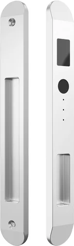 Miniatura 5 de Cerradura falsa, cerradura estrecha de la puerta corredera, emparejamiento utilizado con cerradura inteligente para doble deslizador (negro)