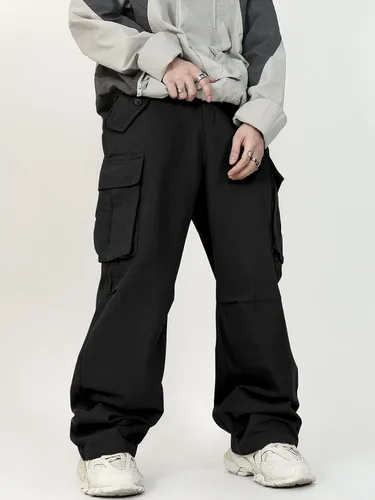Miniatura 4 de SHENHE Pantalones cargo sueltos con cordón de cintura elástica para hombre