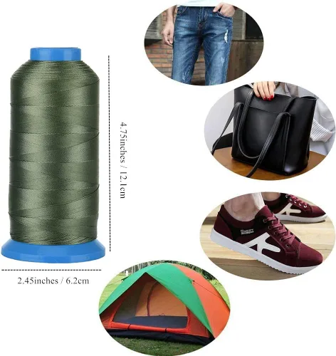 Miniatura 3 de Selric [1500 yardas/20 colores disponibles] Hilo de poliéster de alta resistencia resistente a los rayos UV #69 T70 tamaño 210D/3 para tapicería