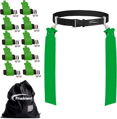 Miniatura 21 de Trained Cinturones de fútbol con bandera de hombre, juego de fútbol con bandera ajustable para equipos deportivos, entrenamiento y competencia