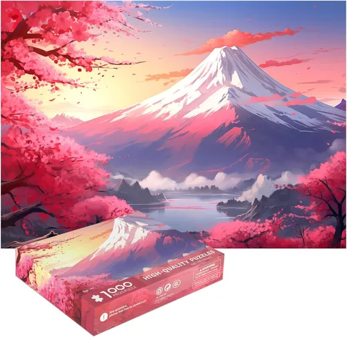 Miniatura 8 de Rompecabezas de 1000 piezas para adultos Iceberg Sakura Rompecabezas de 1000 piezas de flor de cerezo para adultos 1000 piezas Monte Fuji pintura al