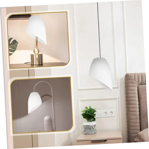 Miniatura 8 de Paquete de 5 pantallas de lámpara de herradura para lámparas de piso y mesa con agujero central de 1 1/4 pulgadas, pantallas blancas de repuesto