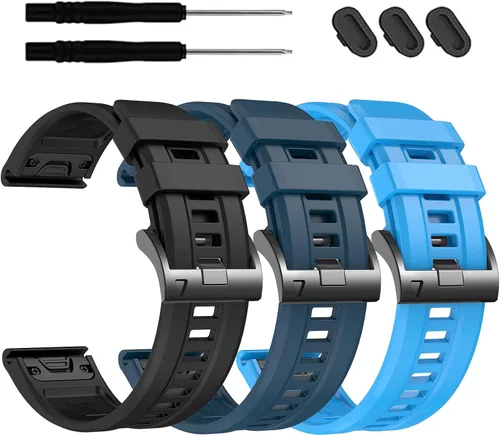 Miniatura 20 de EZMVZKU Correas Easyfit de 1.024 in para Garmin Fenix 8 AMOLED/8 Pro 2.008 in/7X/7XPro Sapphire Solar Watchands Reemplazo para Fenix 6X/6X Pro/5X/5X