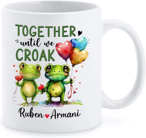 Miniatura 9 de Regalo personalizado de amor – Bonita taza de cerámica de muñeco de nieve para pareja – Taza de porcelana personalizada con nombres y año – Taza