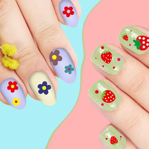 Miniatura 8 de 16 hojas de calcomanías de uñas para niños, lindas calcomanías autoadhesivas para niñas y mujeres, diseños 3D, accesorios de manicura