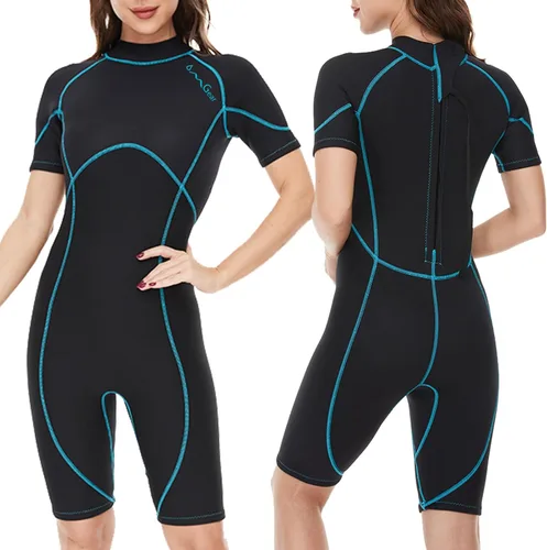 Miniatura 9 de Traje de neopreno OMGear para buceo de 2 mm y 3 mm para hombres y mujeres, traje de neopreno térmico de cuerpo corto/completo para adultos, traje