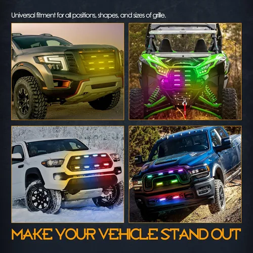 Miniatura 6 de Nirider - Kit de luces LED RGB para rejilla de raptor, luces estroboscópicas, luces subterráneas, luces de roca para camioneta Ford Raptor Tacoma
