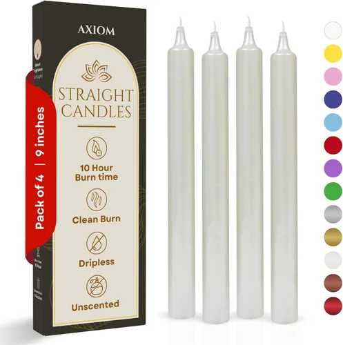 Miniatura 21 de Axiom Candles - Velas cónicas de 10 pulgadas sin goteo - Velas altas sin perfume y sin humo - 9 horas de combustión - Velas cónicas para el hogar