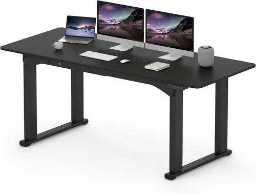 Miniatura 12 de SANODESK Escritorio de pie de 4 patas, escritorio eléctrico ajustable en altura con ajustes preestablecidos de memoria para oficina en casa, Blanco