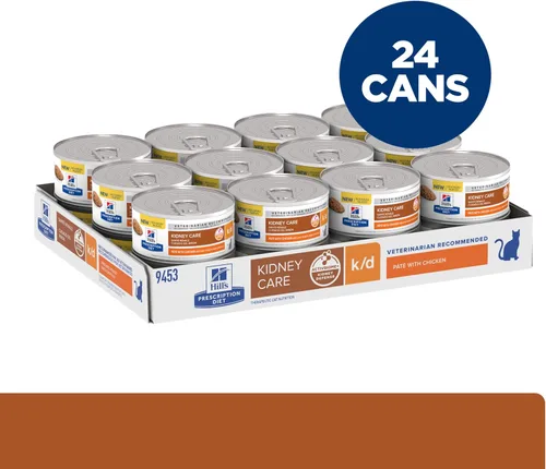 Miniatura 3 de Hill's Prescription Diet k/d Kidney Care with Chicken Wet Cat Food, dieta veterinaria, latas de 5.5 onzas, paquete de 24
