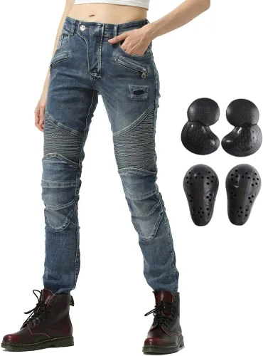 Miniatura 3 de Pantalones de motociclista para mujer con rodilleras y rodilleras
