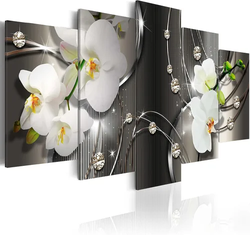 Miniatura 60 de Lienzo decorativo con impresión artística de diseño de orquídea de Artgeist Orquídea #01
