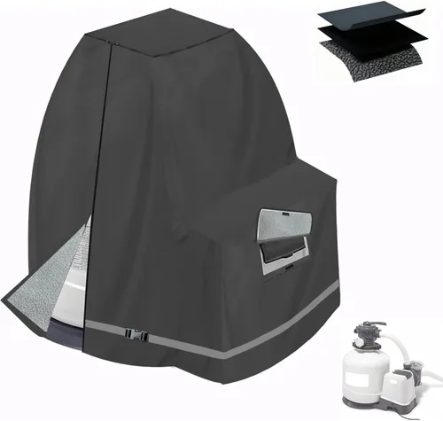 Miniatura 7 de XCZ Cubierta de Bomba de Filtro de Arena para Bombas de Filtro de Arena INTEX Crystal Clear de 12-16, Impermeable y Resistente a los Rayos UV