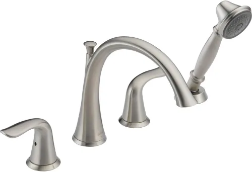Miniatura 2 de Delta Faucet T4738-CZ Lahara Bañera Romana con Guarnición de Ducha de Mano, Bronce Champán, 9.25 x 26.00 x 9.25 pulgadas
