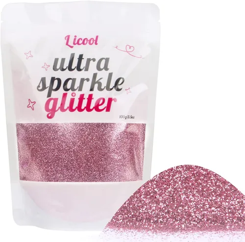 Brillantina fina para arte de uñas, paquetes de polvo extra fino de 100g/3.5oz para arte de resina epoxi, manualidades para hacer limas, velas, Rose