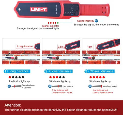 Miniatura 3 de UNI-T Detector de bloqueo de tuberías de pared 114.8 ft Escáner de obstrucción de tuberías Plomeros Herramienta de diagnóstico de instrumentos
