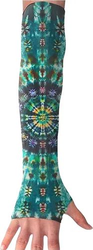 Mangas de brazo deportivas Mandalas Tie Dye UV protección solar brazo de enfriamiento para jardinería granja mujeres y hombres, 1 par, Negro -