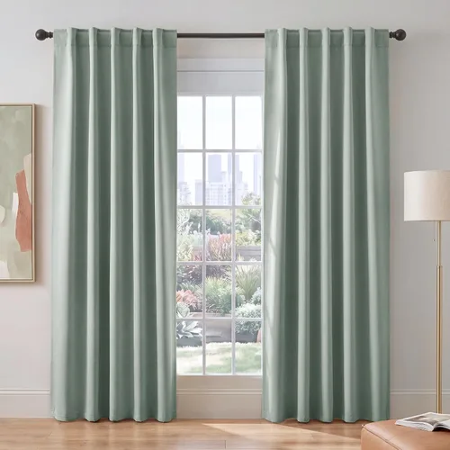 Miniatura 84 de PONY DANCE Cortinas cortas con aislamiento térmico para ventana pequeña, para guardería, baño, cocina, lavandería, caravana, sótano, 29 pulgadas