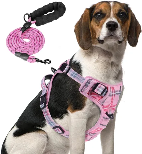 Miniatura 27 de PUPTECK Arnés para perro sin tirones para perros grandes, arnés para perro ajustable reflectante con mango de fácil control, arnés para mascotas