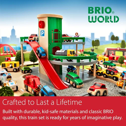 Miniatura 6 de BRIO World - Tren de acción con pilas, motorizado para pistas de madera, juego eléctrico para niños, incluye carro de carbón móvil y mezclador