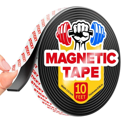 Miniatura 22 de X-bet MAGNET Tiras magnéticas – Rollo de cinta magnética de 1 pulgada x 25 pies – Imanes en blanco para escribir – Etiquetas adhesivas y calcomanías
