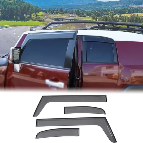 Protectores de lluvia para ventana lateral de automóvil, deflectores compatibles con Toyota FJ Cruiser 2007-2021 para ventana de canal delantero y