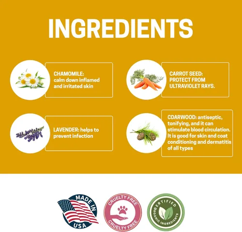 Miniatura 3 de Champú y acondicionador 2 en 1 para perros, extracto de caviar, aloe y bergamota para pieles sensibles, brillo profundo + desenredante, lavado