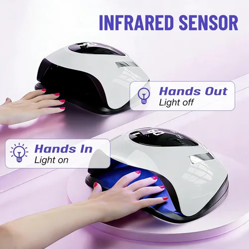 Miniatura 4 de LadyMisty Lámpara de uñas LED UV de 268 W, luz UV mejorada 2026 para uñas de gel con 57 cuentas, secadora de uñas con 4 ajustes de temporizador