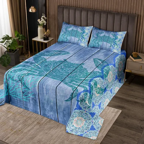 Miniatura 22 de Erosebridal Juego de colcha náutica, juego de edredón de lancha de vela, faro, acuarela con temática oceánica, juego de ropa de cama de verano