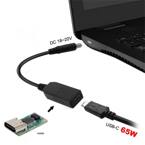 Miniatura 3 de chenyang Adaptador USB C a CC 20V USB C a 0.157 * 0.067 in Enchufe de alimentación PD 65W Emulador Trigger Cable de carga