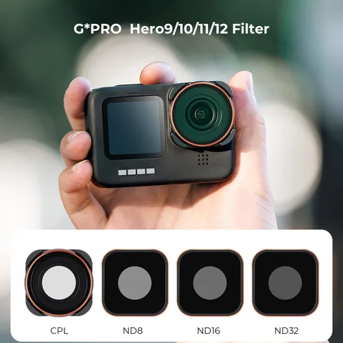 Miniatura 2 de K&F Concept - Juego de 4 filtros para lentes ND8 ND16 ND32 CPL, compatible con GoPro Hero12 / Hero11 / Hero10 / Hero 9 Black, kit de filtros