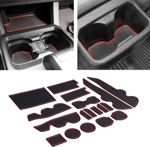 Miniatura 8 de JDMCAR Compatible con accesorios Toyota Tacoma 2016-2023 Kit de insertos premium para portavasos, consola y bolsillos de puerta