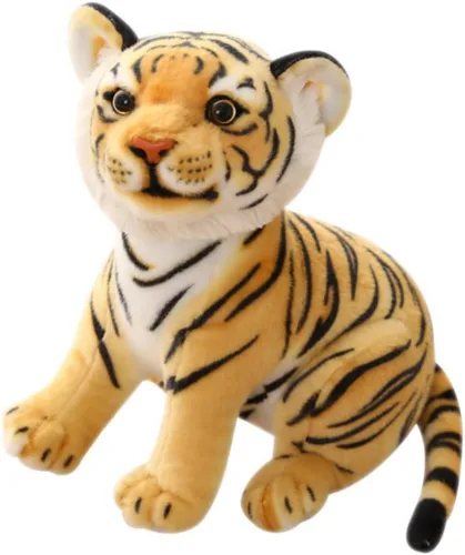 Miniatura 7 de OUKEYI Peluche de Tigres de 9 pulgadas/9.1 in, animal de peluche realista, animales de peluche para niños, regalo para niños, bebé, abrazo, tigre