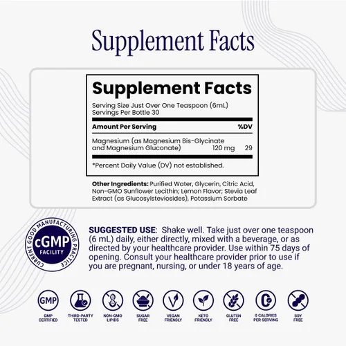 Miniatura 2 de Rho Nutrition Magnesio liposomal – Suplemento de vitamina de bisglicinato de magnesio líquido de alta absorción – Apoya la recuperación muscular
