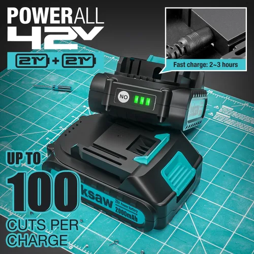 Miniatura 6 de Mini Motosierra Inalámbrica de 6 Pulgadas, Auto Aceitador y Caja de Herramientas, Motosierra Eléctrica Portátil de Una Mano, Motosierras de Cadena