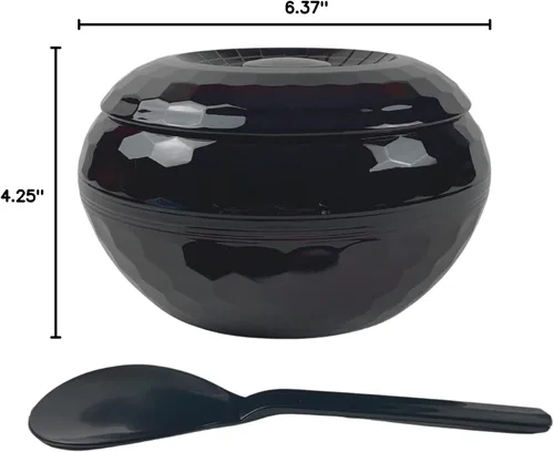 Miniatura 9 de JapanBargain 2073, cuenco de arroz con tapa y pala de paleta de arroz, recipiente de arroz japonés Ohitsu chino asiático restaurante arroz
