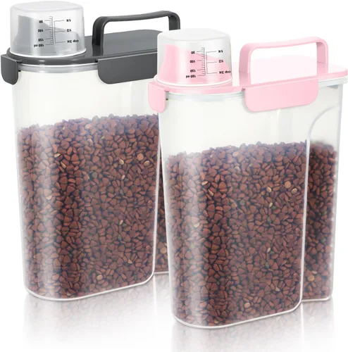 Miniatura 11 de LEAWALK Recipiente de almacenamiento de alimentos para perros, boquilla grande mejorada sin BPA, contenedores de plástico de almacenamiento