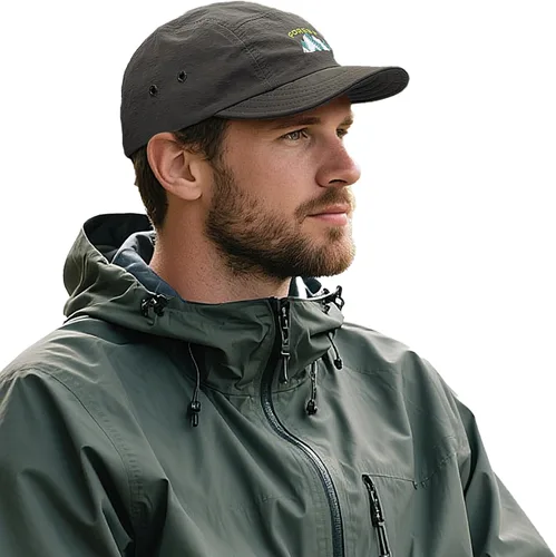 Miniatura 15 de Clakllie Sombrero de ala plana de 5 paneles sin estructura, gorra de ala corta de secado rápido, gorra de béisbol de nailon transpirable
