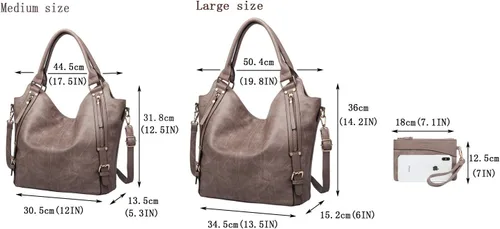 Miniatura 4 de Bolso tote para mujer, carteras de cuero PU, bolsos de hombro hobo de moda con correa de hombro ajustable