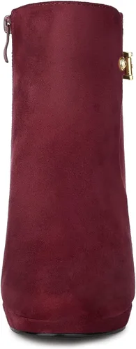 Miniatura 3 de Allegra K Botines de tacón alto grueso con hebilla lateral y plataforma baja para mujer