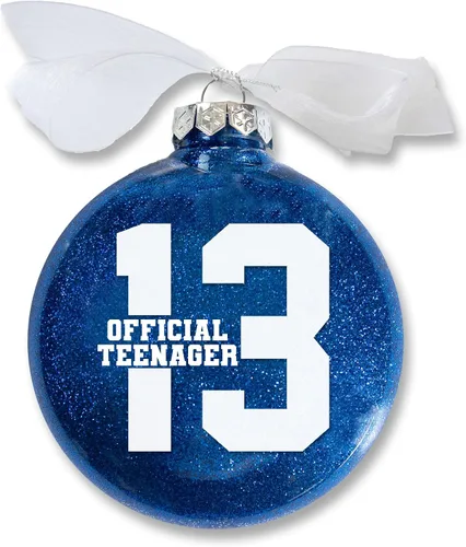 Adorno de Navidad oficial de 13 adolescentes, regalo de cumpleaños número 13 para adolescentes, niño o niña, recuerdo de 13 años, bola brillante con