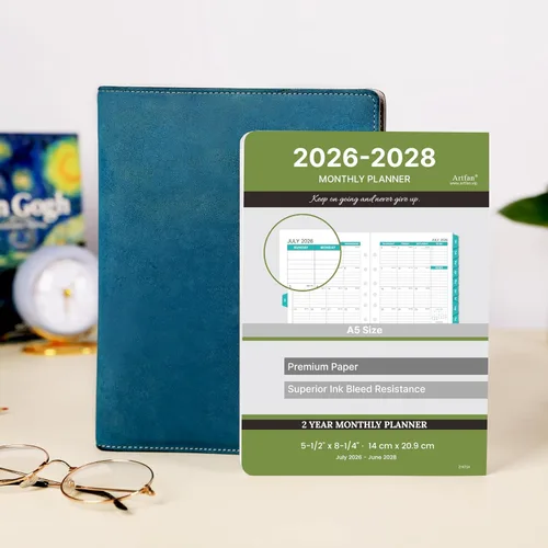 Miniatura 8 de Recambio de planificador mensual 2026-2027, insertos para planificador con 7 agujeros perforados, 5-1/2 x 8-1/2 pulgadas, enero 2026 a diciembre