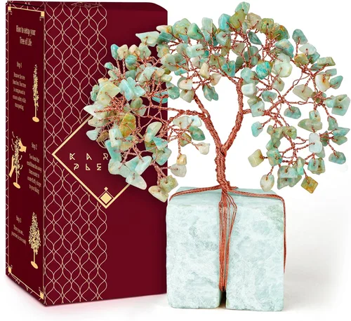 Miniatura 21 de Árbol de la vida de cristal de amatista curativos de chakras, árboles bonsái de Feng Shui para energía positiva, dinero, buena suerte, árbol