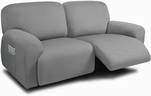 Miniatura 12 de ULTICOR Fundas para Sofá Reclinable de 8 Piezas, Fundas Elásticas de Hilo Teñido para Sofá Reclinable de 3 Cojines, Fundas Deslizables para Sofá