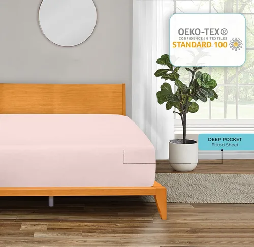 Miniatura 7 de Royale Linens Sábana Bajera King - Microfibra Cepillada Ultra Suave 1800 - Sábanas Inferiores de Lujo Hotelero - Sin Arrugas y Resistente a la Rosa